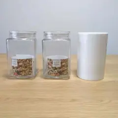 【未使用】ガラス保存容器2個、キッチンツールスタンドのサムネイル