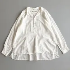 タグ付美品 定番 CONFECT リネン半袖スキッパーシャツ ホワイト サイズ5 タグ付美品 定番 CONFECT リネン半袖スキッパーシャツ ホワイト サイズ