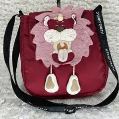 【美品】アルベロベロ ショルダーバッグ ナイロン レッド ライオンのサムネイル