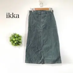 ikka 【M】コーデュロイ タイトスカート ミモレ丈　薄手　ストレッチ