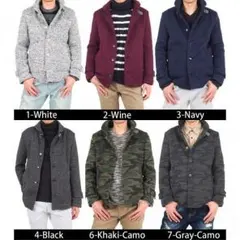 6カラー　コート メンズ テーラード ジャケット ラウンドカラー ピーコート