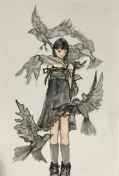 手描きイラスト 原画 ポストカード アナログイラスト