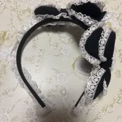 最終値下げMoi-meme-Moitie クロスアーチカチューシャ 黒×黒×青 - メルカリ
