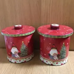 サンタとビーグルの缶ケース　2個セット