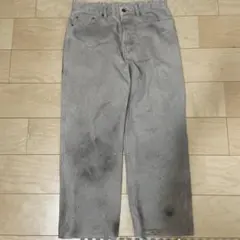 ZARA バギーデニム ペイント加工 ライトグレー y2k