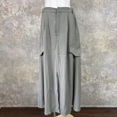 ロフオズモーシス ロングスカート カーゴ カーキ ワンサイズ ウエストゴム M