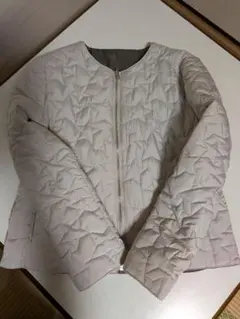 リバーシブル キルティングジャケット アイボリー　 モスグリーン