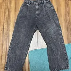 WEGO ワイドレッグデニムパンツ M ダークグレー