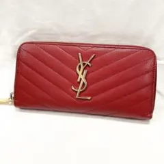 サンローラン 長財布 YSL カサンドラ ラウンドファスナー キャビアスキン