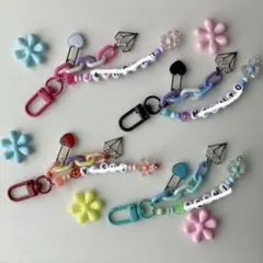 カスタマイズ韓国風ビーズキーホルダー★☆お好きなお名前でお作りします！