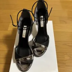 【美品】DIANA パーティーサンダル 23.5㎝ ネイビー×シルバー