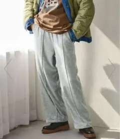 【新品未使用】Niko and…ラビットベロアパンツ グレー スウェット L