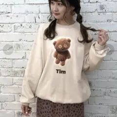 Tim クマ トレーナー スウェット ベージュ　ミニオン