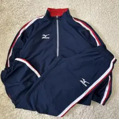 美品✨Mizuno❣️ジャージ 上下セット ネイビー　セットアップ　ロゴ刺繍　紺