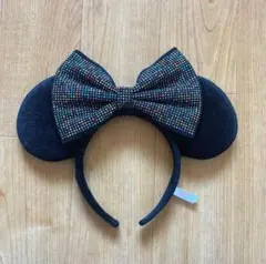 ミッキー耳カチューシャ ビーズ付き 黒