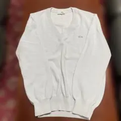 LACOSTE グレー Vネックセーター