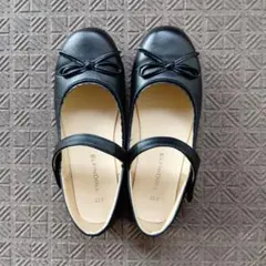ブラック リボン付き フォーマルシューズ 22.0cm