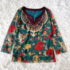 VIVIENNE TAM パワーネット ブラウス オリエンタル 花柄　XSのサムネイル