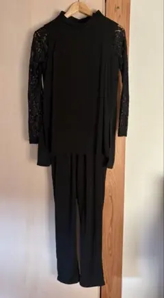 結婚式 オールインワン ブラック パンツ