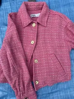 ZARA ピンク ツイードジャケット
