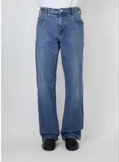 ARMANI JEANS NAVY LINEN STRAIGHT PANTS - メルカリ