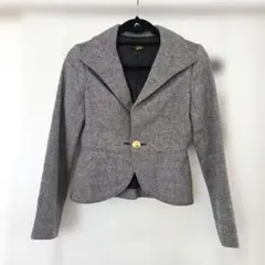 新品タグ付き　ラストシーン　グレー　フレアデザインジャケット