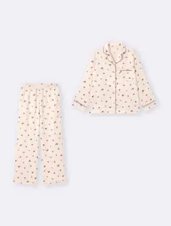 GU サテンパジャマ［長袖&ロングパンツ〕（ストロ ベリー］のサムネイル