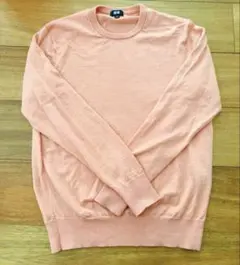 【送料無料】　UNIQLO ピンク Mサイズ 長袖ニットセーター　ウール