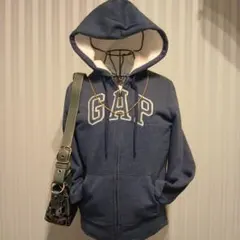 00s OldGAPジップアップパーカーボア キラキラGAPロゴ平成