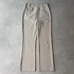 00s vintageストレートパンツ M サイドフリル ストレッチ y2k