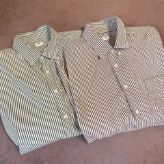 ユニクロ ブロードシャツ XL ストライプ シャツ 長袖
