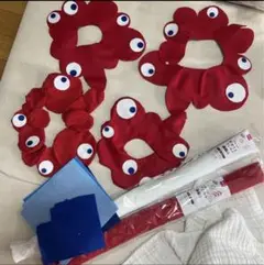 万博コーデ　みゃくみゃく風よだれかけ　赤いスタイ 2枚セット　つけ襟