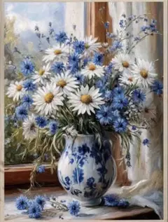 【ダイヤモンドアート】フラワー・ブルー（30×40）