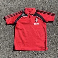 鳥*多様 adidas AC Milan ポロシャツ レッド　ゲームシャツ