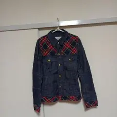 recyclage チェック切り替えデニムジャケット