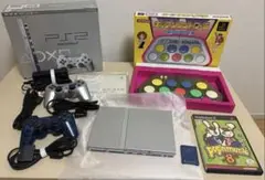 【美品】薄型PS2本体セット+ソフト+メモリーカード+ポップンコントローラ
