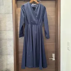 konnyネイビー ロングワンピース M 授乳服