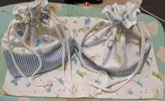 入園入学3点セット　恐竜柄　お弁当袋　コップ袋　ランチョンマット　入園入学