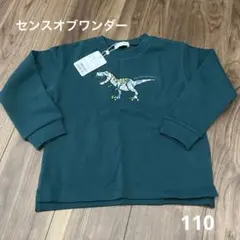 【本日限定】センスオブワンダー　トレーナー　グリーン　恐竜　リバティ　110