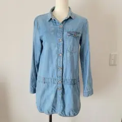 ZARAGIRLS　デニムシャツ　ワンピース　デニム　長袖　164 レディース