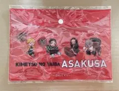 竈門炭治郎 フラットポーチ 浅草コラボ 赤 鬼滅の刃 禰豆子 我妻善逸 伊之助