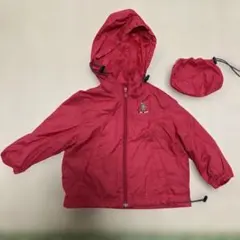 MIKI HOUSE ウインドブレーカー レッド 収納袋付き