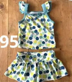 女の子用水着セット 95cm 水色ドット
