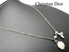 Dior リボン ネックレス シルバー ビジュー
