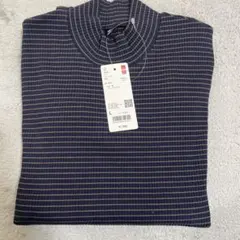 UNIQLO リブハイネックT 長袖　ネイビー　新品