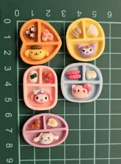 キャラクター型お子様プレートデコパデコレーションパーツ5種