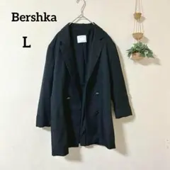 ベルシュカ ブラック ダブルボタンフェイク チェスターコート