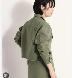 ミリタリージャケット　ショート丈　フリンジ　開襟ミリタリージャケット