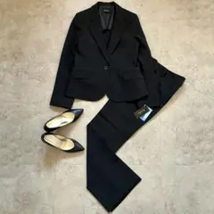 【タグ付き】【洗える】Aumina Class パンツスーツ 黒 13号