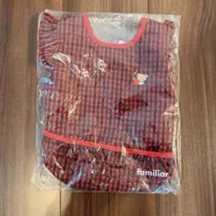 新品タグ付き　familiar 赤と黒のチェックエプロン